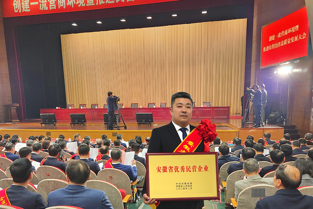 安徽省新春**會，豪家股份榮獲“安徽省百名優(yōu)秀民營企業(yè)”稱號